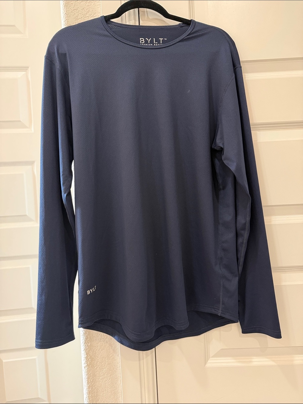BYLT PREMIUM BASICS Performance Long-Sleeve Crew Neck Shirt - Navy Blue